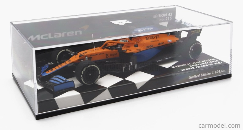 Minichamps Mclaren F1 Mcl35l Mercedes M12 Eq Power+ Team Mclaren N 3 Winner Italy Gp 2021 Daniel Ricciardo 1:43 Oranžová svetlo modrá