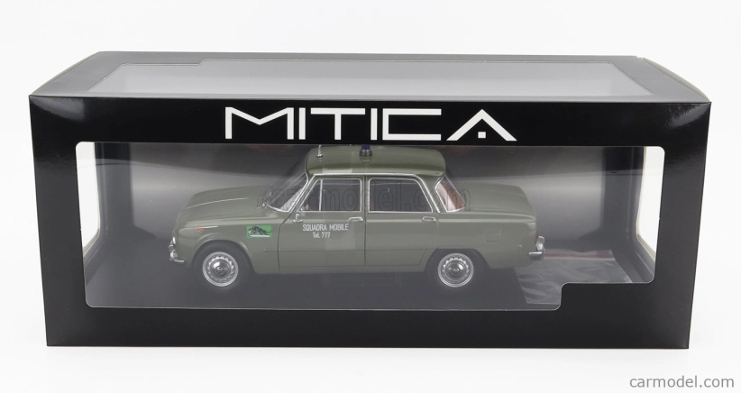 Mitica-diecast Alfa romeo Giulia 1.6 Ti Polizia Milano 1963 - Squadra Mobile Tel. 777 1:18 Verde Lucido - zelená