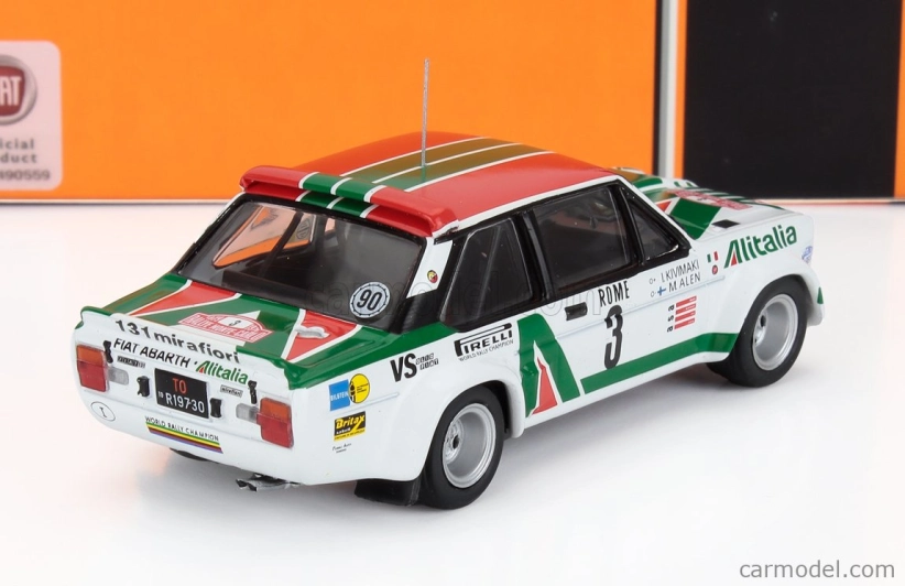 Ixo-models Fiat 131 Abarth Team Alitalia N 3 3rd Rally Montecarlo 1979 Markku Alen - Ikka Kivimaki 1:43 Bílá Zelená Červená