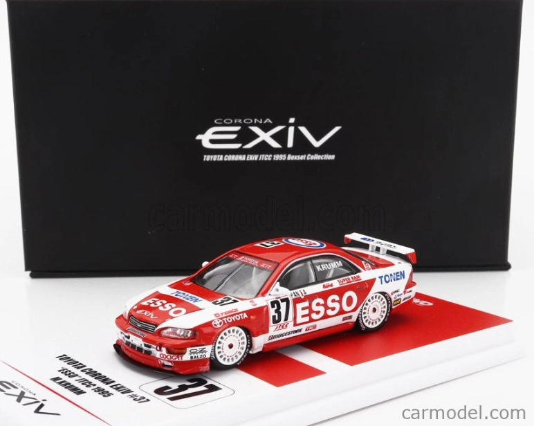 Inno-models Totota Set 2x Corona Exiv Zent N 1 Racing + Esso N 37 Racing 1995 1:64 červená biela