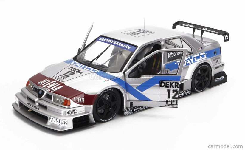 Werk83 Alfa romeo 155 V6 Ti Team Schubel Engineering Dayco N 12 Dtm Itc Season 1995 Michele Alboreto 1:18 Stříbrná Modrá Červená