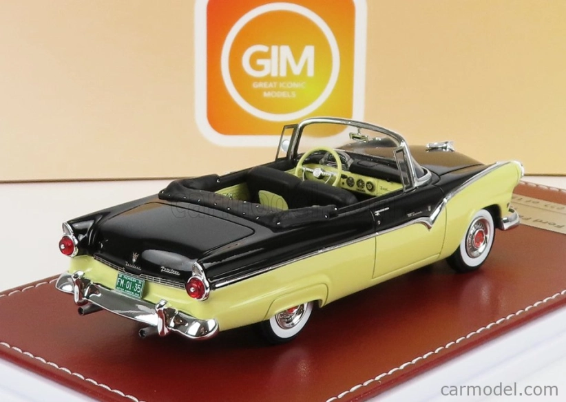 Great-iconic-models Ford usa Fairlane Sunliner Cabriolet 1955 1:43 Zlatobýl Černý