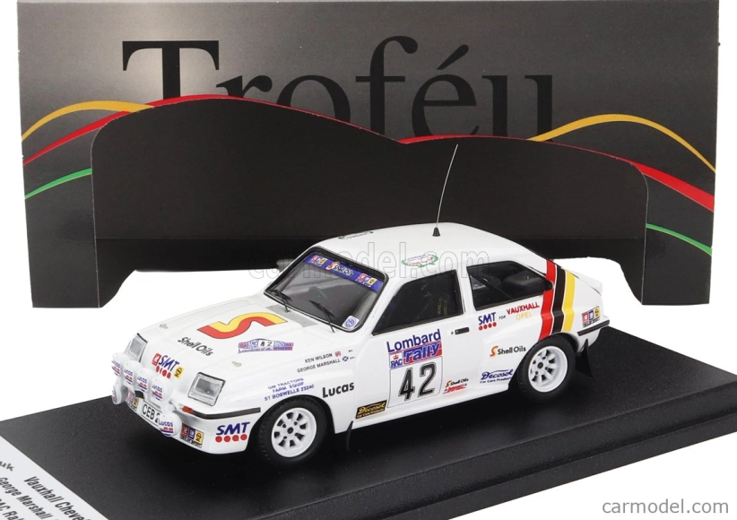 Trofeu Vauxhall Chevette Hsr (nočná verzia) N 42 Rally Rac Lombard 1983 George Marshall - Ken Wilson 1:43 Biela