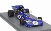 Spark-model Tyrrell F1  004 N 8 France Gp 1972 Patrick Depailler 1:43 Blue