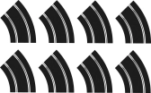 Rozšírenie trate SCALEXTRIC C8196 – R2 Curve ×8 Track Extension Pack