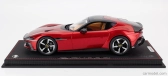 Bbr-models Ferrari 12cilindri V12 830cv Panoramic Roof 2024 - Con Vetrina - With Showcase 1:18 Rosso Fuoco - Červená S Černou