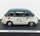 Brumm prom Fiat 600d Multipla 1961 - Overland Austrália - Anglicko 1969 Bruce Thomas - Stuart Harper 1:43 Bielo-zelená