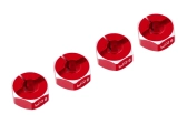 Hliníkové HEX unašeče kola 12x6mm, 4ks, červený