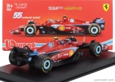 Bburago Ferrari F1 Sf-24 Team Scuderia Ferrari N 55 5th Miami Gp 2024 Carlos Sainz – With Pilot And Showcase 1:43 červená čierna svetlomodrá