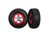 Traxxas koleso 2.2/3.0", disk SCT strieborno-červený, pneu SCT (2) (2WD predné)