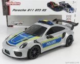 Majorette Porsche 911 991 Gt3 Rs Coupe Polizei 2013 + 911 Gt3 Rs 1/64 Scale 1:16 Stříbrná Modrá