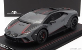 Mr-models Lamborghini Huracan N 63 Sterrato 2022 - Con Vetrina - With Showcase 1:18 Grigio Vulcano - Matná Šedá