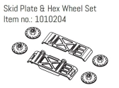 HBP240377 - (1010204) Skid Plate & Hex Wheel Set - GOAT