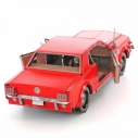Oceľová stavebnica Ford 1965 Mustang, červená