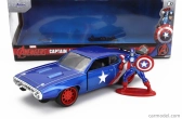 Jada Plymouth Gtx s postavičkou Kapitána Ameriky 1972 1:32 Modrá červená biela