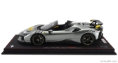 Bbr-models Ferrari Sf90 Xx Stradale Spider 2024 - Con Vetrina - With Showcase 1:18 Grigio Competizione - Šedá Žlutá Černá