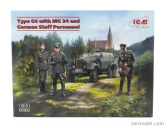 Icm-model Mercedes benz G4 (w31) 6 Wheels Cabriolet Open 1938 With Mg 34 And German Military Figures 1:24 /