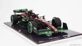Nzg Alfa romeo F1  C43 Team Stake N 24 Belgium Gp 2023 Zhou Guanyu - Con Vetrina - With Showcase 1:18 Černá Červená