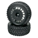Absima buggy pneu Maxi Block vrátane disku 1:10 predné, čierne, 2 ks