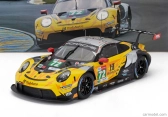 Ixo-models Porsche 911 991-2 Rsr Team Hubauto Racing N 72 24h Lemans 2021 Maxime Martin - Alvaro Parente - Dries Vanthoor 1:18 Žlutá