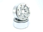Kovové Beadlock CNC disky Absima Metsafil 1.9 SixStar Silver/Silver, 2 ks