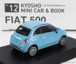 Kyosho Fiat Nuova 500 2007 With Book 1:64 Světle Modrá