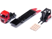 SIKU Super - Tahač MAN s návěsem a vysokozdvižným vozíkem Linde 1:87