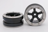 Kovové Beadlock CNC disky 1,9 PT Safari Black/Silver, 2 ks