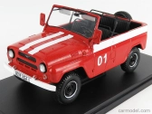 Edicola UAZ 469b N 01 Cabriolet Open Fire Engine 1972 - Damage Blister Box 1:24 Červená Bílá