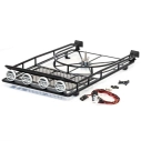 Kovová střešní zahrádka s LED světelnou rampou - 250x150x45mm vč. držáku náhradního kola