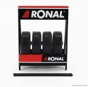 Ixo-models Príslušenstvo Cavalletto Supporto 4x Pneumatici Ronal - Kovový nosič so 4x pneumatikami 1:18 čierno-strieborný