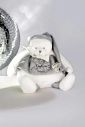 Doudou Darčeková sada Plyšový ľadový medvedík s krúžkom 30 cm sivý – poškodený obal