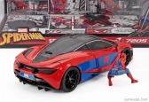 Jada Mclaren 720s With Spiderman Figure Marvel 2018 1:24 Červená Modrá