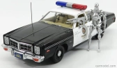 Greenlight Dodge Monaco Police 1977 s figúrkou T-800 - Terminátor 1 1984 1:18 Black White