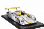 Spark-model Audi R8 3.6l Turbo V8 Team Audi Sport Joest N 9 2nd 24h Le Mans 2000 Laurent Aiello - Allan Mcnish - Stephane Ortelli 1:18 Stříbrná Žlutá