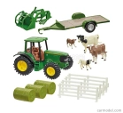 Britains Accessories Diorama Farm Building With Tractor John Deere And Trailer 1:32 Zelená Žlutá