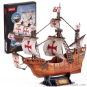 Cubicfun Puzzle Kit 3d In Foam Caravella Santa Maria Cm. 58x20x50 - 204 Pezzi - 204 Pieces /
