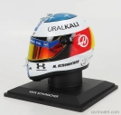Mini prilba Schuberth prilba F1 Casco Prilba Team Haas Vf-21 Belgian Gp Spa 2021 Mick Schumacher 1:4 Biela modrá červená žltá