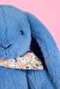Doudou Plyšový králik so šatkou modrý 35 cm