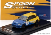 Motorhelix Honda Civic Ek9 Type R Spoon N 95 Racing 1999 1:64 Modrá Žlutá