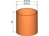Klima spojka 75 mm rúrok pr. 72,6 mm x 75 mm