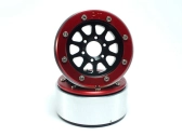 Kovové Beadlock CNC disky Absima Metsafil 1.9 Gear Black/Red, 2ks