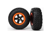 Traxxas koleso 2.2/3.0", disk SCT čierno-oranžový, pneu SCT (2) (2WD predné)