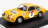 Trofeu Porsche 911s Coupe (nočná verzia) N 2 Winner Rally Swedish 1970 Bjorn Waldegaard - Lars Helmer 1:43 Žltá