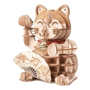 RoboTime drevené 3D puzzle Plutus Cat pre šťastie