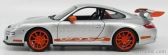Welly Porsche 911 997 Gt3rs 2010 1:18 Stříbrná Oranžová