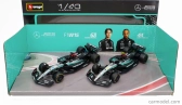Bburago Mercedes gp Set F1 2x W15 Eq Performance Team Amg Petronas Motorsport N 44 Season 2024 Lewis Hamilton + N 63 Season 2024 George Russell 1:43 čierna strieborná zelená