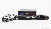 Maisto Ford USA F-150 Raptor Pick-up 2010 With Trailer Car Transporter + Gt N 2 2017 1:64 čierna strieborná