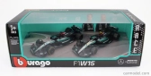 Bburago Mercedes gp Set F1 2x W15 Eq Performance Team Amg Petronas Motorsport N 44 Season 2024 Lewis Hamilton + N 63 Season 2024 George Russell 1:43 čierna strieborná zelená