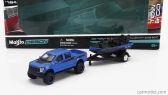 Maisto Ford USA F-150 Svt Raptor Pick-up With Bass Boat And Trailer 2021 1:64 modrá čierna